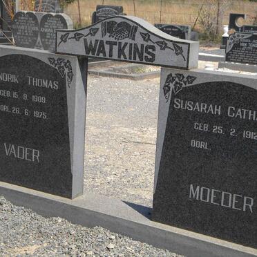 WATKINS Hendrik Thomas 1909-1975 &amp; Susarah Catharina 1912-