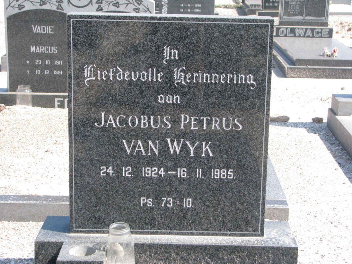WYK Jacobus Petrus, van 1924-1985