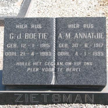 ZIETSMAN C.J. 1915-1983 &amp; A.M. 1917-1995