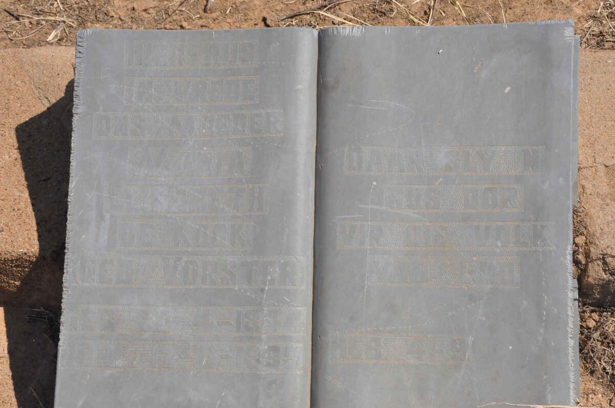 KOCK Maria Elizabeth, de nee VORSTER 1844-1898