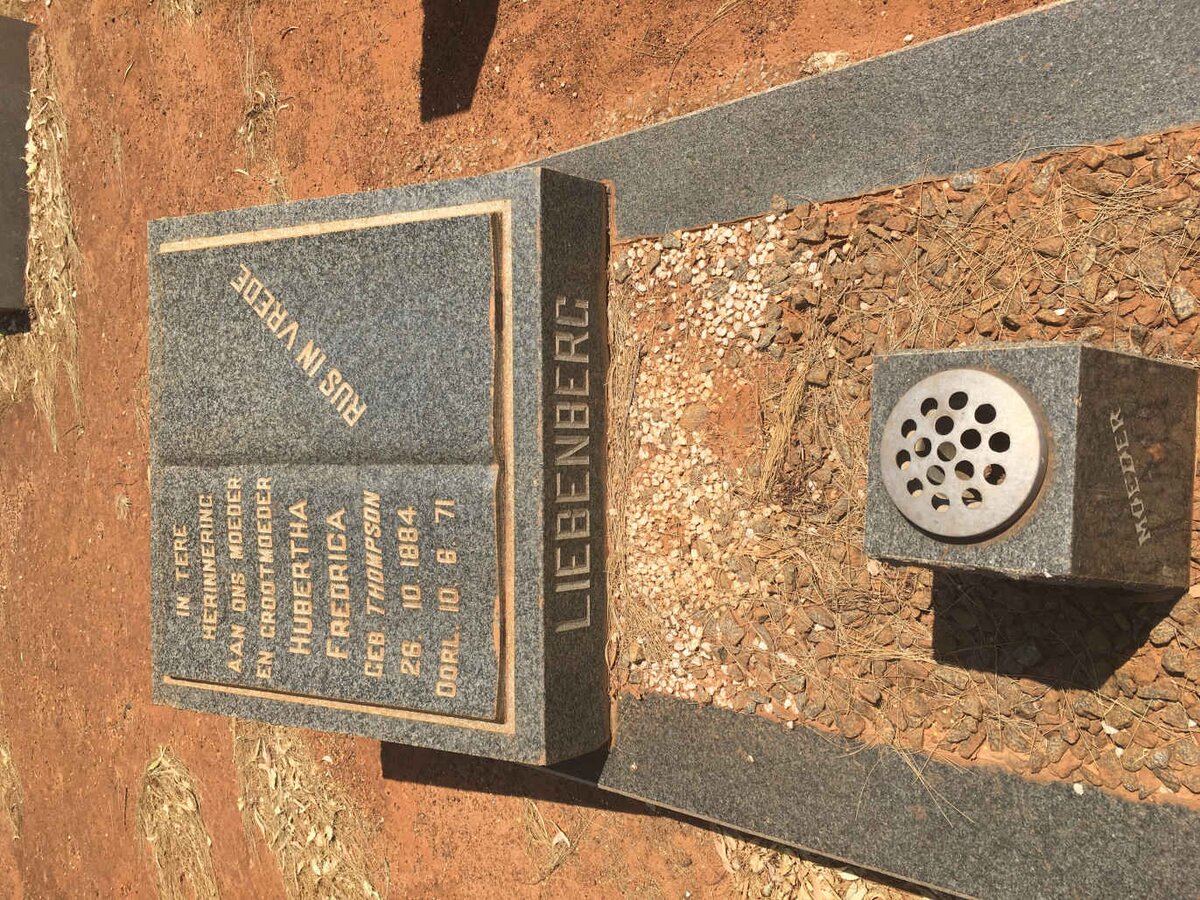 LIEBENBERG Hubertha Fredrica nee THOMPSON 1884-1971
