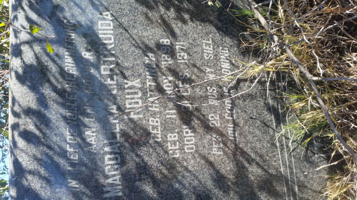 ROUX Magdalena Gertruida nee HATTINGH 1898-1971