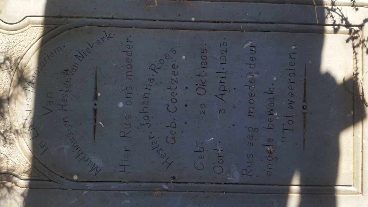 ROOS Hester Johanna nee COETZEE 1865-1923