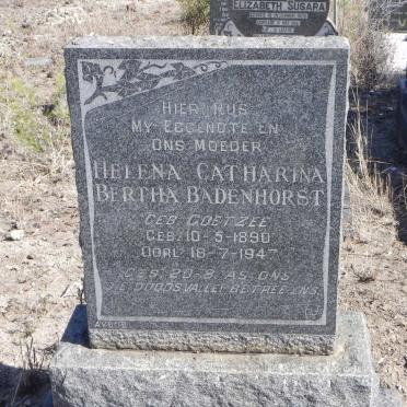 BADENHORST Helena Catharina Bertha nee COETZEE 1890-1947