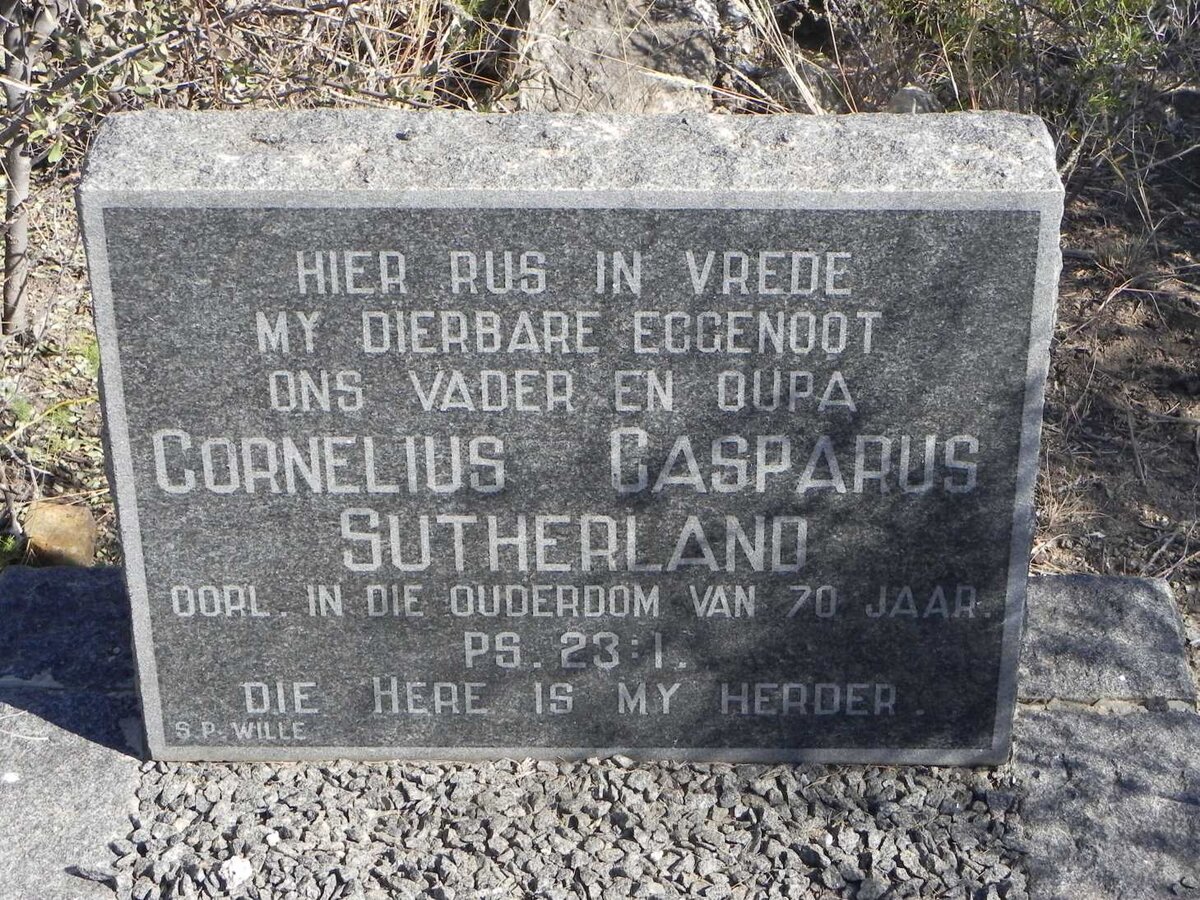SUTHERLAND Cornelius Casparus