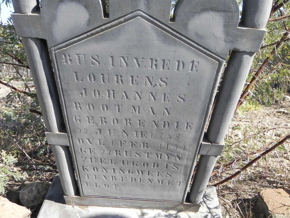 ROOTMAN Lourens Johannes 1858-1939