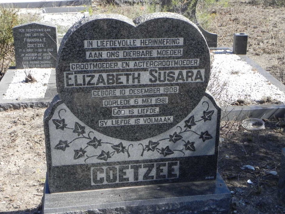 COETZEE Elizabeth Susara 1908-1981