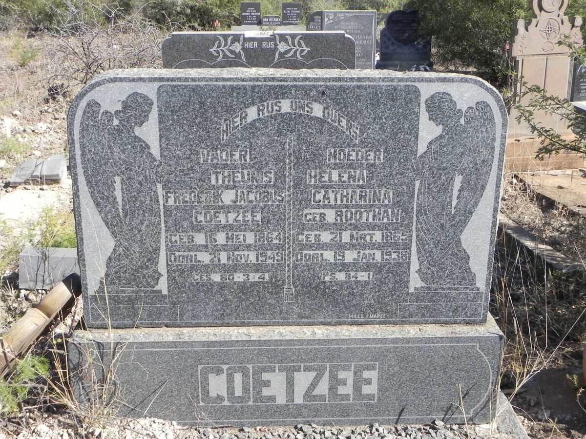 COETZEE Theunis Frederik Jacobus 1864-1949 &amp; Helena Catharina ROOTMAN 1865-1938