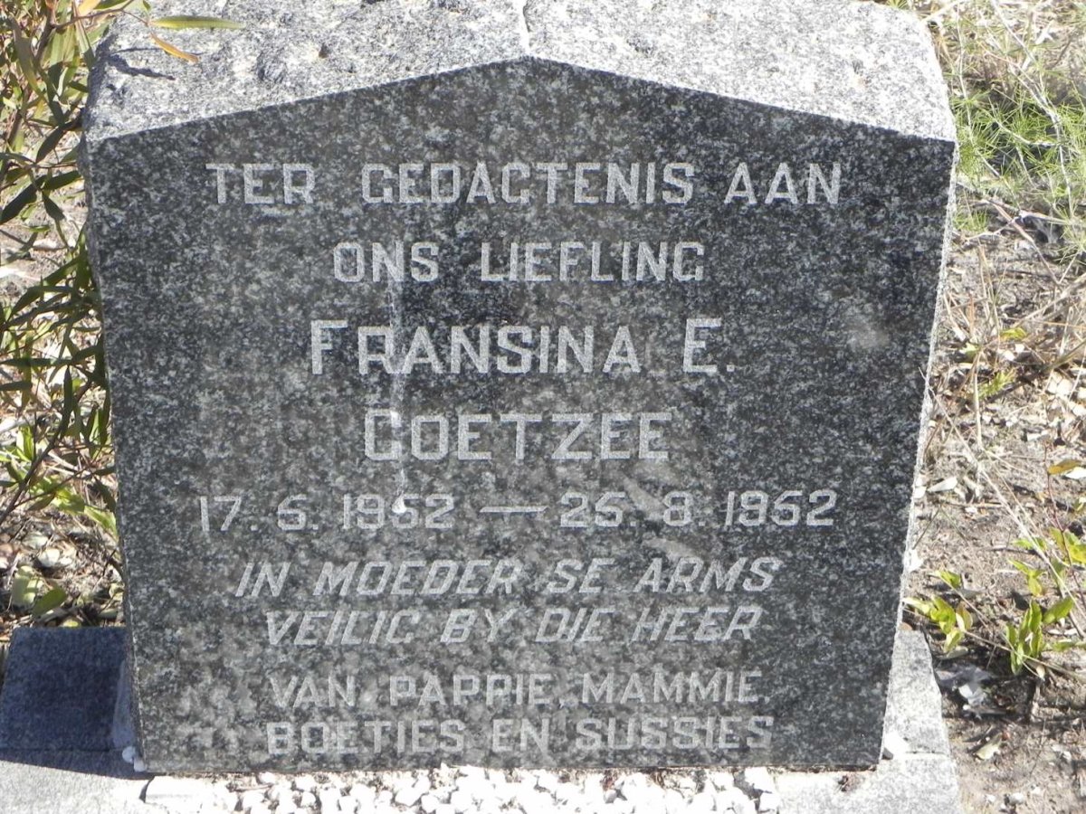 COETZEE Fransina E. 1952-1952