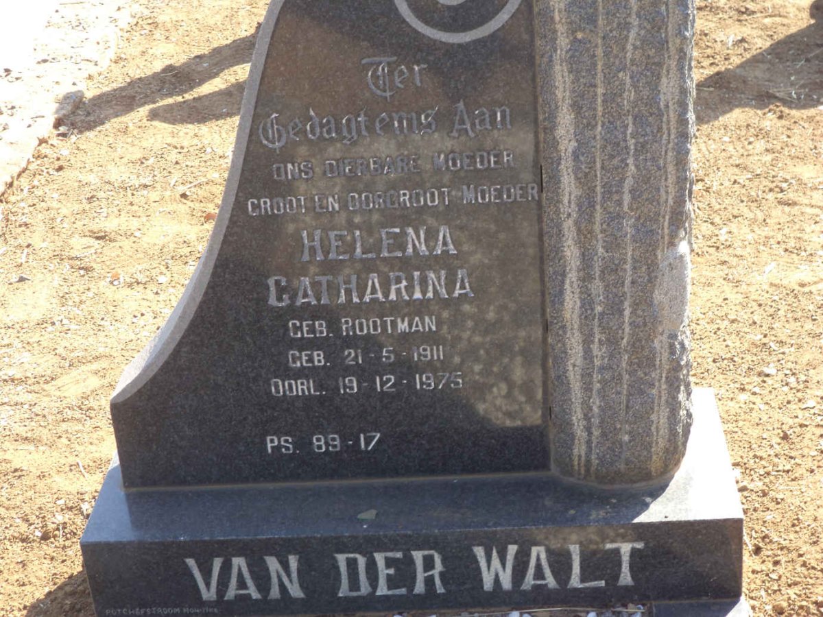 WALT Helena Catharina, van der nee ROOTMAN 1911-1975