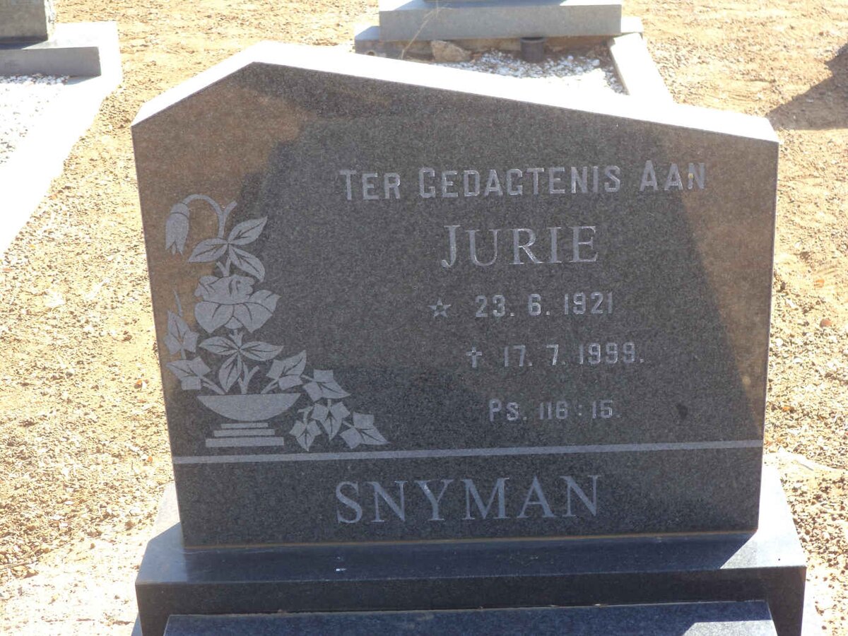 SNYMAN Jurie 1921-1999