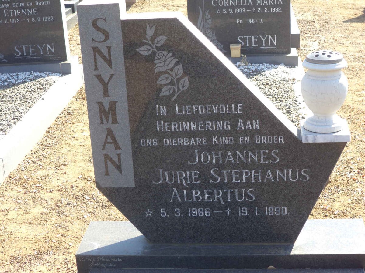 SNYMAN Johannes Jurie Stephanus Albertus 1966-1990