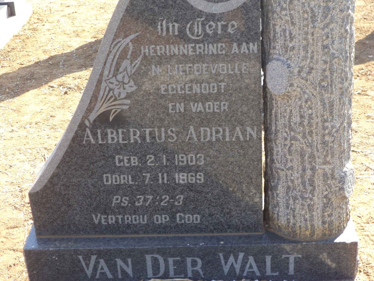 WALT Albertus Adrian, van der 1903-1969