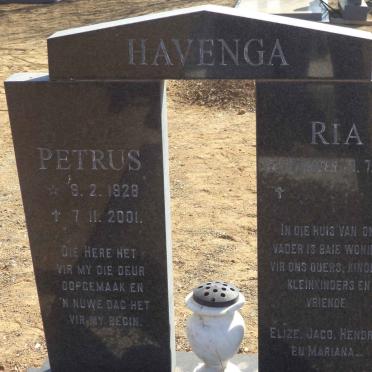HAVENGA Petrus 1928-2001 &amp; Ria 1940-