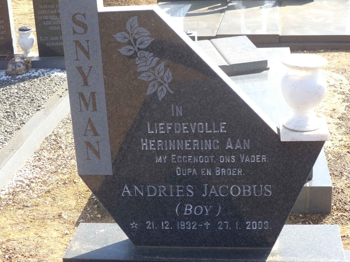 SNYMAN Andries Jacobus 1932-2003