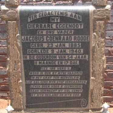 ROODE Jacobus Coenraad 1885-1940