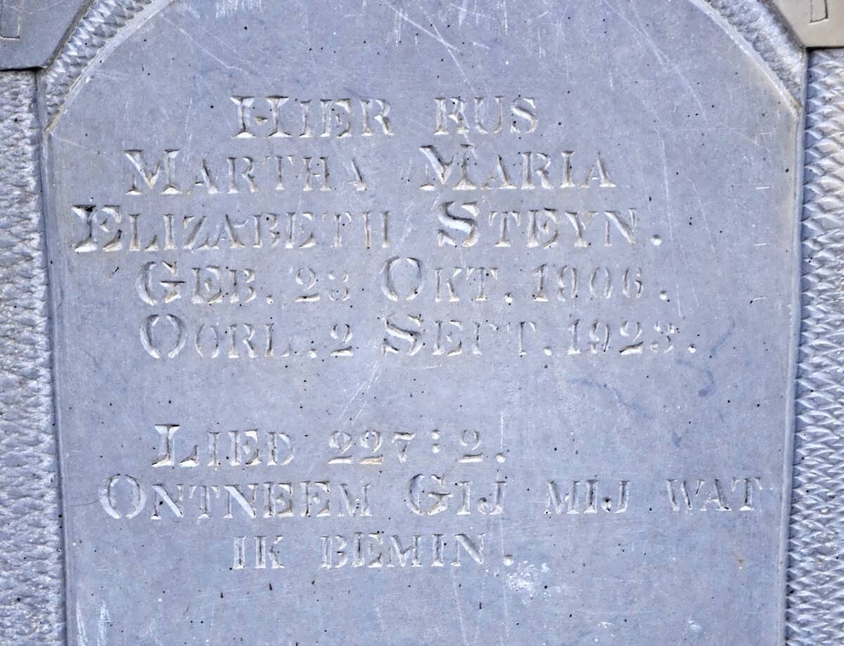 STEYN Martha Maria 1906-1923