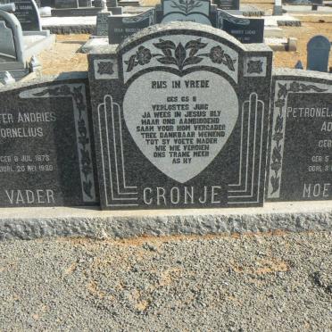 CRONJE Pieter Andries Cornelius 1873-1930 &amp; Petronella Wilhelmina Adriana MAREE 1873-1960