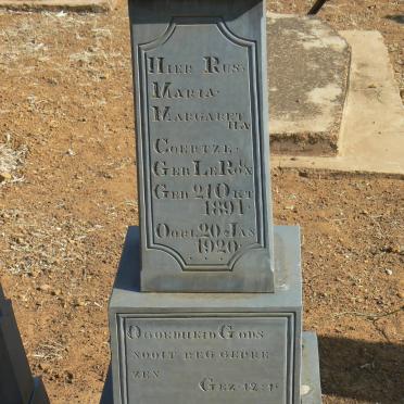 COERTZE Maria Margaretha geb LE ROUX 1891-1920