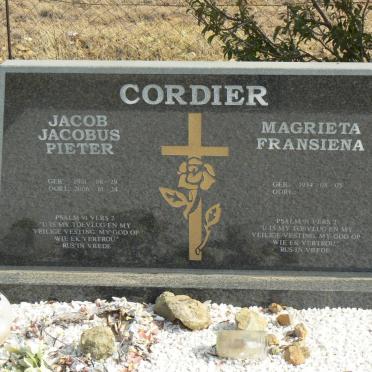 CORDIER Jacob Jacobus Pieter 1931-2006 &amp; Magrieta Fransiena 1934-