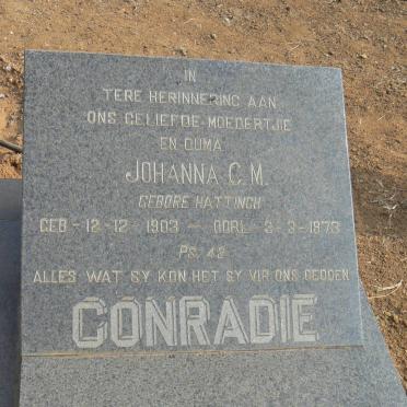 CONRADIE Johanna C.M. geb HATTINGH 1903-1973