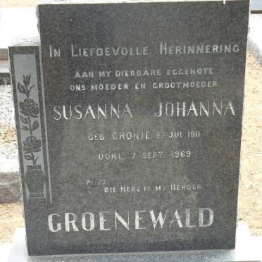 GROENEWALD Susanna Johanna geb CRONJE 1911-1969