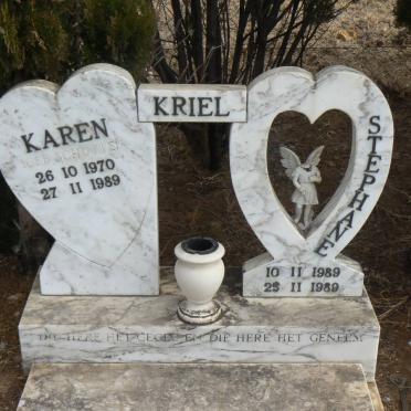 KRIEL Karen nee SCHUTTE 1970-1989 :: KRIEL Stephane 1989-1989