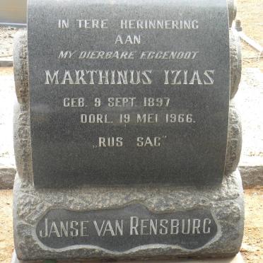 RENSBURG Marthinus Izias, Janse van 1897-1966
