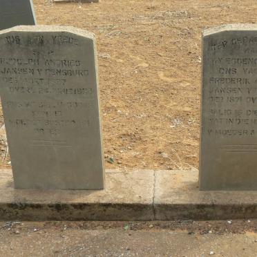 RENSBURG Frederik Andonie, Jansen v. 1871-1927 :: JANSEN V. RENSBURG Rudolph Andries 1897-1926