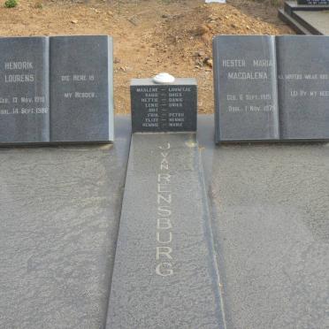 RENSBURG Hendrik Lourens, J van 1910-1980 &amp; Hester Maria Magdalena 1915-1979