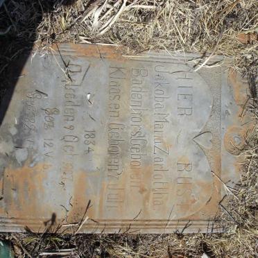 BADENHORST Jakoba Maria Zarlottha nee KLAASEN 1834-1907