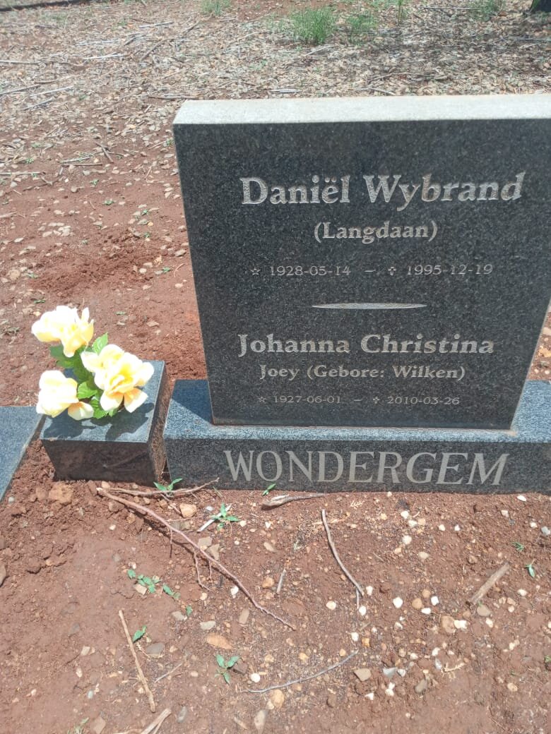 WONDERGEM Daniel Wybrand 1928-1995 & Johanna Christina WILKEN 1927-2010