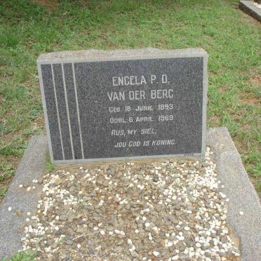 BERG Engela P.D,. van der 1893-1969