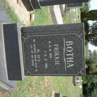 BOTHA Frikkie 1931-1981