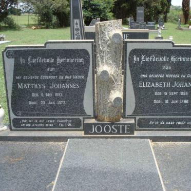 JOOSTE Matthys Johannes 1893-1973 &amp; Elizabeth Johanna 1898-1996