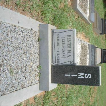 SMIT Hester M.A. nee HUMAN 1912-1995