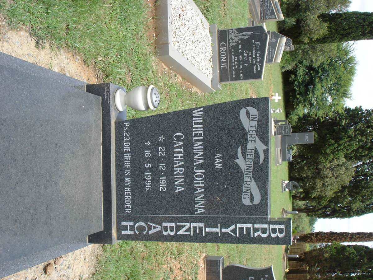 BREYTENBACH Wilhelmina Johanna Catharina 1912-1996