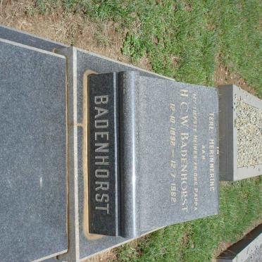 BADENHORST H.C.W. 1892-1962