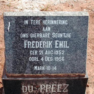 PREEZ Frederik Emil, du 1952-1956