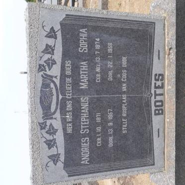 BOTES Andries Stephanus 1871-1957 &amp; Martha Sophia NEL 1874-1958