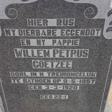 COETZEE Willem Petrus 1920-1957