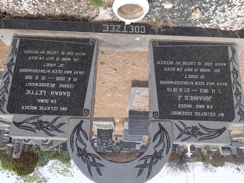 COETZEE Johannes J. 1913-1970 &amp; Sarah Lettie BEZUIDENHOUT 1900-1981