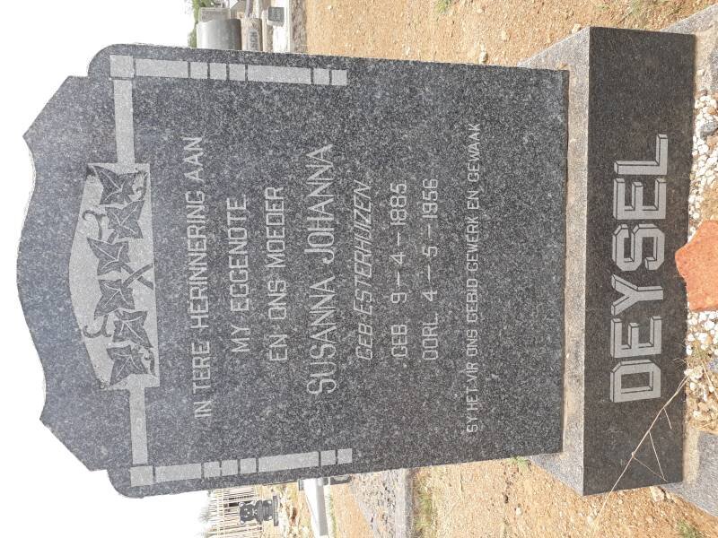 DEYSEL Susanna Johanna nee ESTERHUIZEN 1885-1956