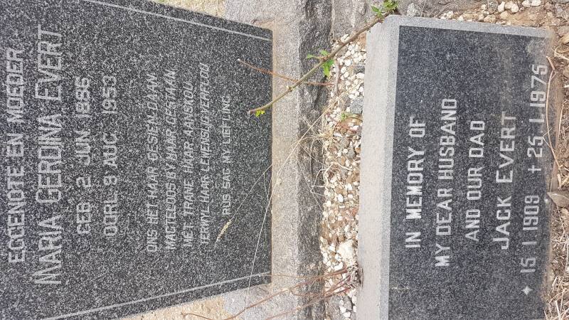 EVERT Maria Gerdina 1886-1953 :: EVERT Jack 1909-1975