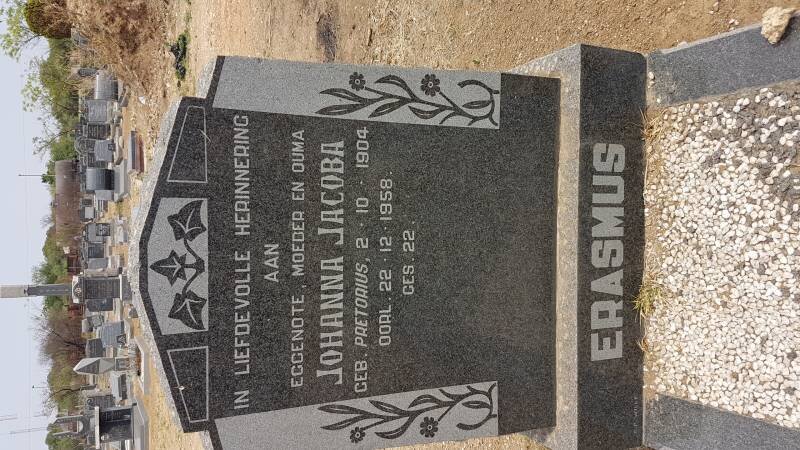 ERASMUS Johanna Jacoba nee PRETORIUS 1904-1958