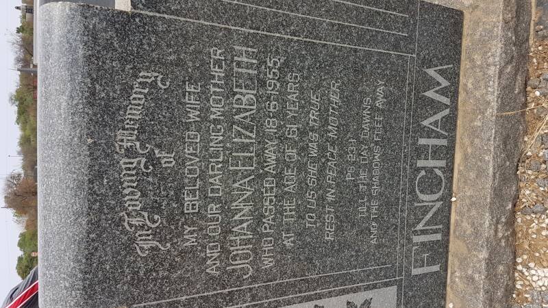 FINCHAM Johanna Elizabeth -1955