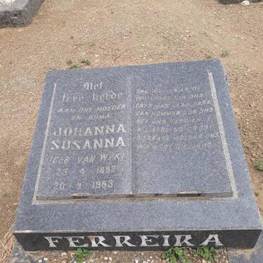FERREIRA Johanna Susanna nee VAN WYK 18?2-1963
