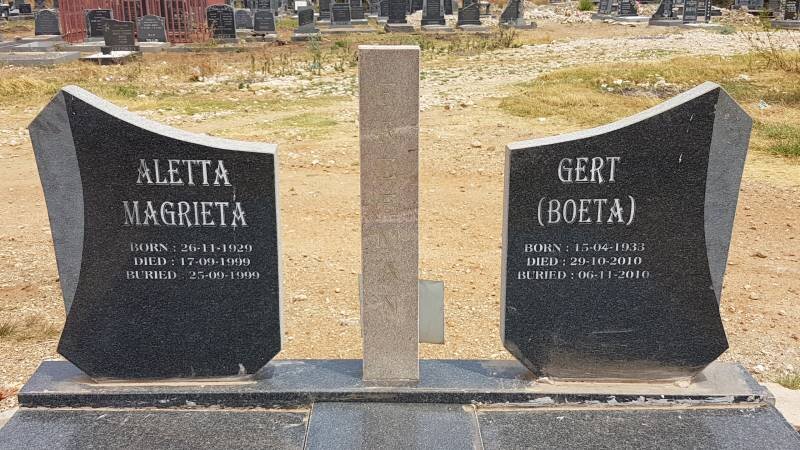 FREEMAN Gert 1933-2010 &amp; Aletta Magrieta 1929-1999