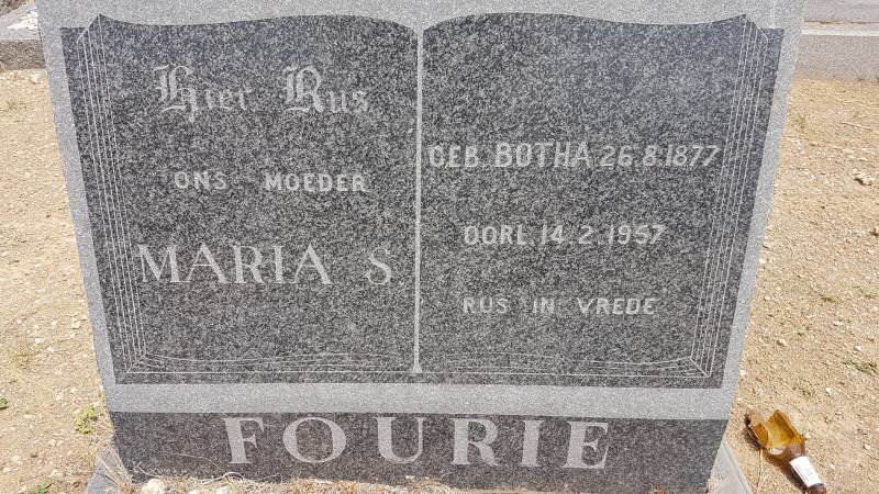 FOURIE Maria S. nee BOTHA 1877-1957