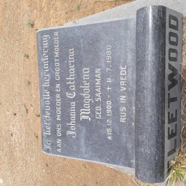 FLEETWOOD Johanna Catharina Magdalena nee SAAIMAN 1900-1980